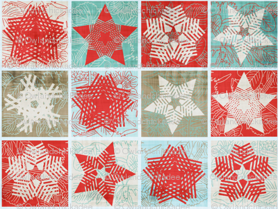 Starflakes - Pointsetta-Ice-Linen