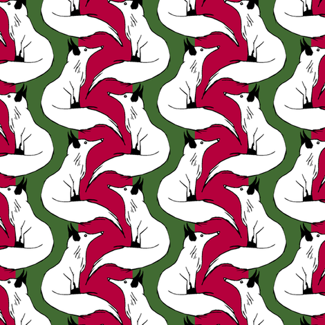 Christmas Fox Stripe fabric by pond_ripple on Spoonflower - custom fabric