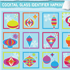 Cocktail glass identifier napkins