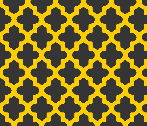Classic Moroccan in Charcoal and Gold fabric by fridabarlow on Spoonflower - custom fabric