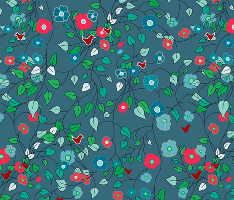 "Spring Flowers with a difference" fabric by rcm-designs on Spoonflower - custom fabric