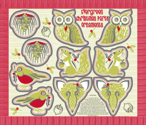 Evergreen Christmas Party Ornaments