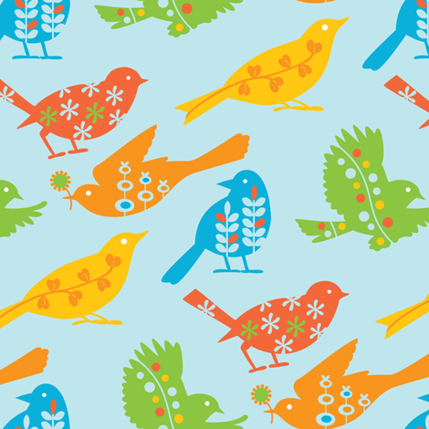 tweet_primary2 fabric by kayajoy on Spoonflower - custom fabric