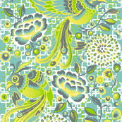 Flight of the Peacock - blue/white version