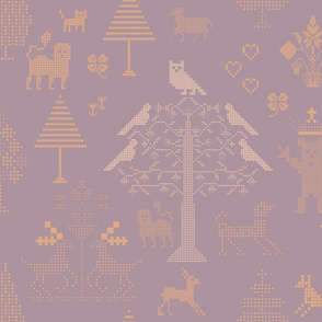 Violet Cross Stitch Pattern