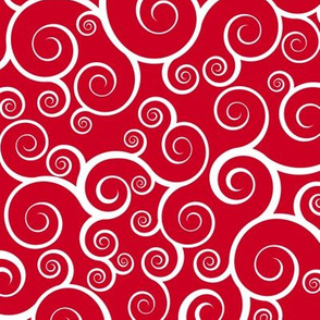 Fancy Swirls - Christmas Red