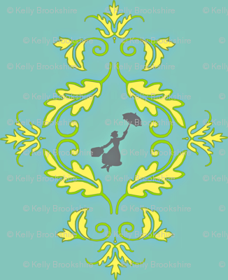 Flight of the Poppins Damask