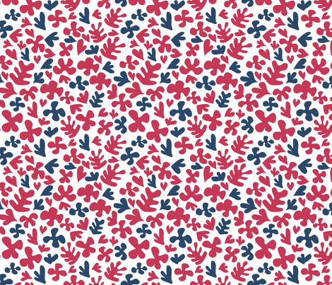 Matisse inspired fabric - blue & red fabric by ebygomm on Spoonflower - custom fabric