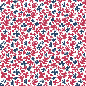 Matisse inspired fabric - blue & red