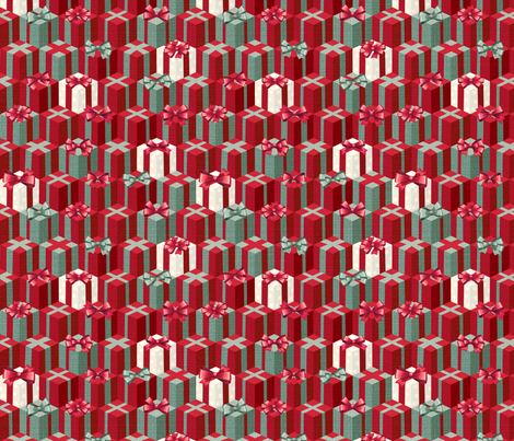 Holiday boxes fabric by papermoonpatterns on Spoonflower - custom fabric
