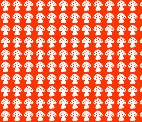 mushroom orange fabric by lene_bomholt on Spoonflower - custom fabric