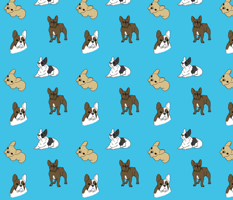 Frenchies fabric by darlingdearest on Spoonflower - custom fabric