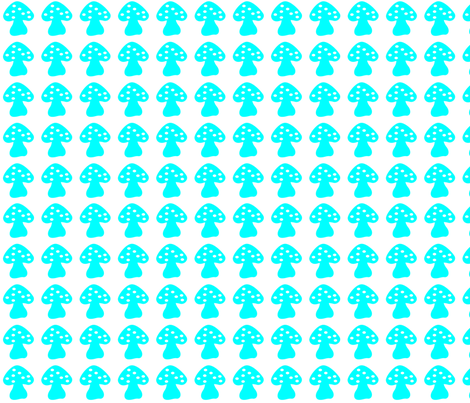 mushroom turquoise fabric by lene_bomholt on Spoonflower - custom fabric