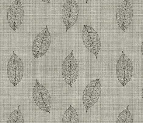 skeleton leaves on linen