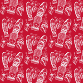 Tiki Holiday santa red