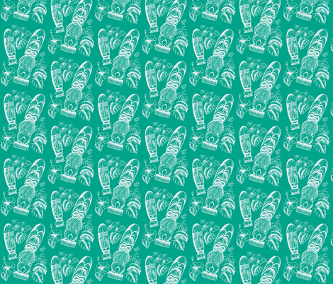 Tiki Holiday-turqoise fabric by sophista-tiki on Spoonflower - custom fabric