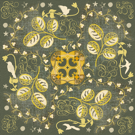Folk Berries fabric by curlycue on Spoonflower - custom fabric