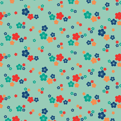 spring blossom in jade fabric by chantae on Spoonflower - custom fabric