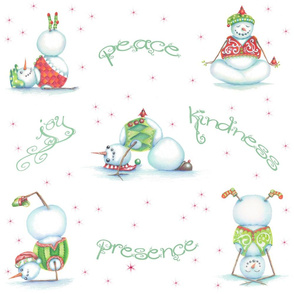 Yoga Snowmen Wrapping Paper
