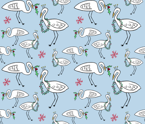 Christmas Cranes (sky blue)