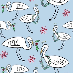Christmas Cranes (sky blue)