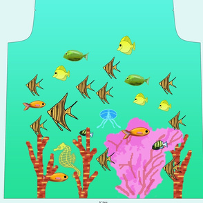 A Colourful Green Sea with little fish