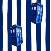 Blue & White Striped TARDIS