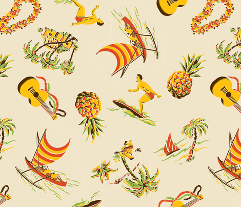 Hawaiiana1a fabric by muhlenkott on Spoonflower - custom fabric