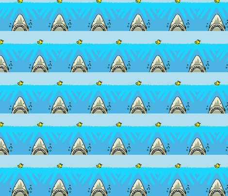 shark versus duck fabric by andybee on Spoonflower - custom fabric