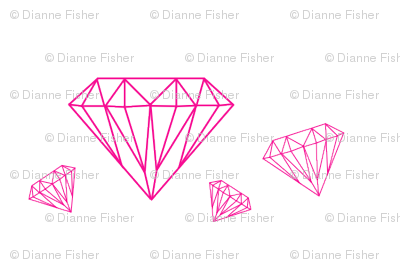 Diamonds are forever - hot pink on white