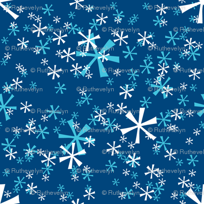 Winter Wonderland Snowflakes - navy