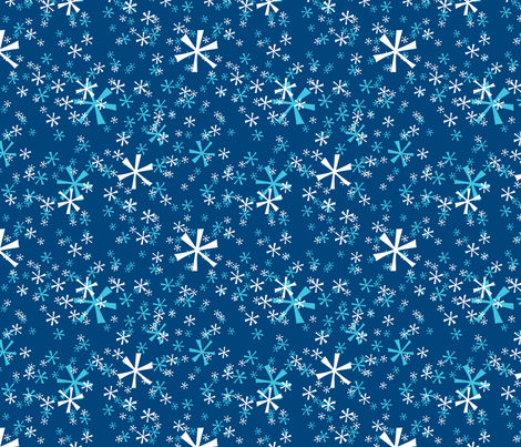 Winter Wonderland Snowflakes - navy fabric by ruthevelyn on Spoonflower - custom fabric