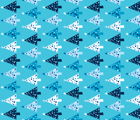 Winter Wonderland Trees - large print - tourquoise fabric by ruthevelyn on Spoonflower - custom fabric
