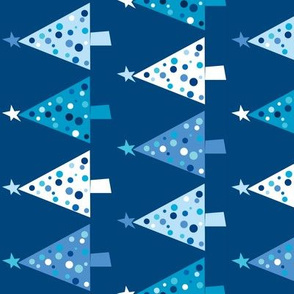 Winter Wonderland Trees - large print - navy