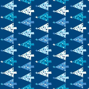 Winter Wonderland Trees - small print - navy