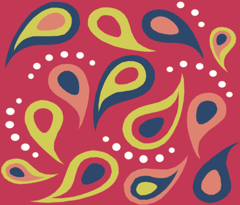 Nasher Matisse Paisley_large repeat fabric by kfrogb on Spoonflower - custom fabric