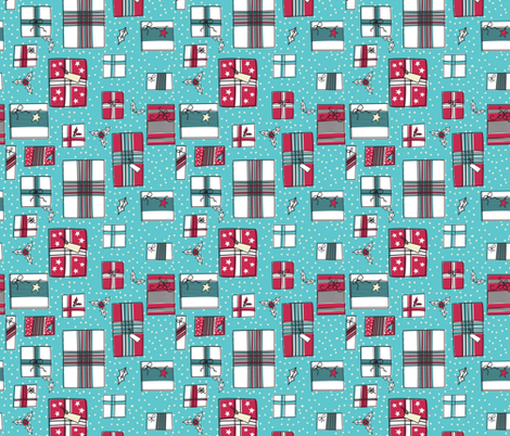 Retro Christmas Packages  fabric by diane555 on Spoonflower - custom fabric