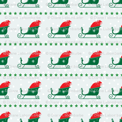 Retro Style Santa's Sleigh Christmas Pattern 