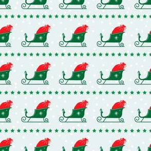 Retro Style Santa's Sleigh Christmas Pattern 