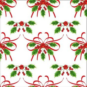 Holly & Ribbons Christmas Pattern 