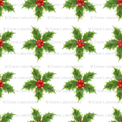 Holly Christmas Pattern 