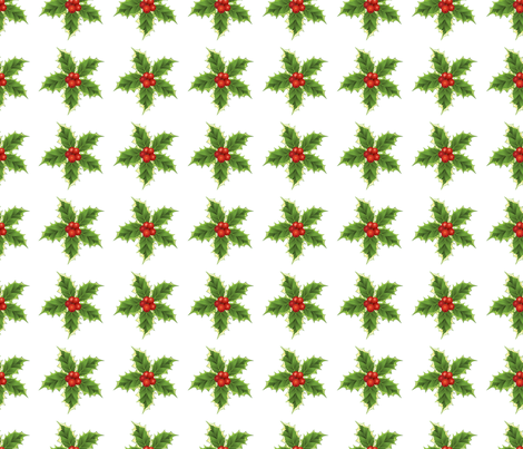 Holly Christmas Pattern  fabric by diane555 on Spoonflower - custom fabric