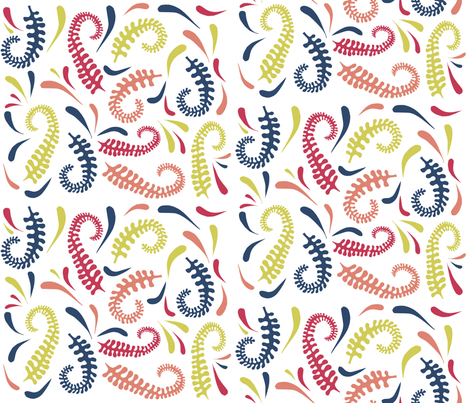 ferns and feathers fabric by beckylong10 on Spoonflower - custom fabric
