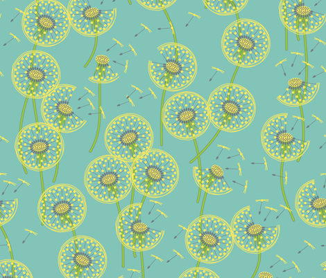 fanciful flight - make a dandelion wish! fabric by coggon_(roz_robinson) on Spoonflower - custom fabric