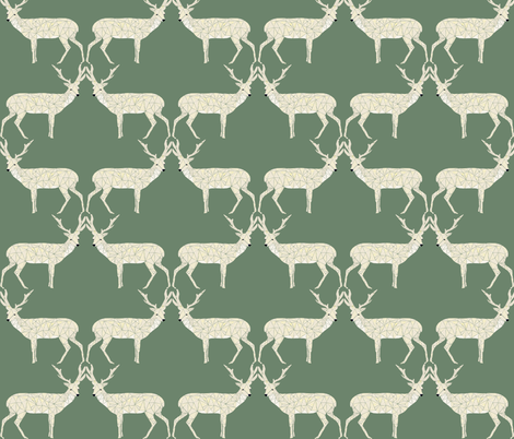 Christmas Deer - Sage Green fabric by papersparrow on Spoonflower - custom fabric