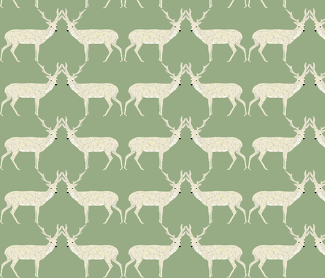 Christmas Deer - Light Sage fabric by papersparrow on Spoonflower - custom fabric
