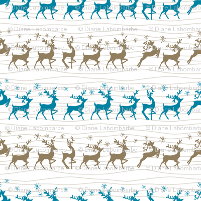 Cute Retro Reindeer Christmas Pattern