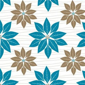 Cute Retro Poinsettia Christmas Pattern
