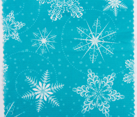 Blue Retro Snowflakes Pattern
