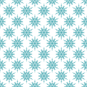 Blue Retro Snowflakes Pattern